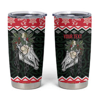 Personalized Anglesey Wales Christmas Tumbler Cup Mari Lwyd Celtic Knot Style - Wonder Print Shop