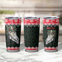 Personalized Anglesey Wales Christmas Tumbler Cup Mari Lwyd Celtic Knot Style - Wonder Print Shop