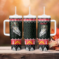 Personalized Anglesey Wales Christmas Tumbler With Handle Mari Lwyd Celtic Knot Style - Wonder Print Shop