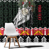 Personalized Anglesey Wales Christmas Window Curtain Mari Lwyd Celtic Knot Style - Wonder Print Shop