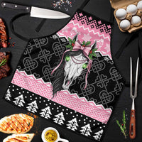 Anglesey Wales Christmas Apron Pink Mari Lwyd Welsh Celtic Knot - Wonder Print Shop