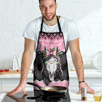 Anglesey Wales Christmas Apron Pink Mari Lwyd Welsh Celtic Knot - Wonder Print Shop