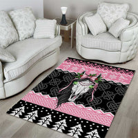 Anglesey Wales Christmas Area Rug Pink Mari Lwyd Welsh Celtic Knot - Wonder Print Shop