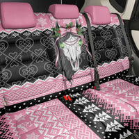 Anglesey Wales Christmas Back Car Seat Cover Pink Mari Lwyd Welsh Celtic Knot - Wonder Print Shop