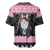 Anglesey Wales Christmas Baseball Jersey Pink Mari Lwyd Welsh Celtic Knot - Wonder Print Shop