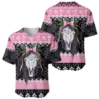 Anglesey Wales Christmas Baseball Jersey Pink Mari Lwyd Welsh Celtic Knot - Wonder Print Shop