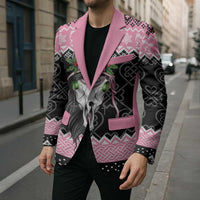 Anglesey Wales Christmas Blazer Pink Mari Lwyd Welsh Celtic Knot - Wonder Print Shop