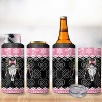 Anglesey Wales Christmas 4 in 1 Can Cooler Tumbler Pink Mari Lwyd Welsh Celtic Knot - Wonder Print Shop