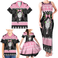 Anglesey Wales Christmas Family Matching Tank Maxi Dress and Hawaiian Shirt Pink Mari Lwyd Welsh Celtic Knot - Wonder Print Shop