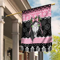 Anglesey Wales Christmas Garden Flag Pink Mari Lwyd Welsh Celtic Knot - Wonder Print Shop
