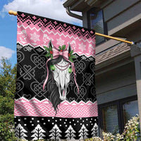 Anglesey Wales Christmas Garden Flag Pink Mari Lwyd Welsh Celtic Knot - Wonder Print Shop