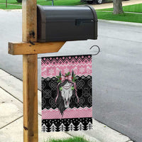 Anglesey Wales Christmas Garden Flag Pink Mari Lwyd Welsh Celtic Knot - Wonder Print Shop