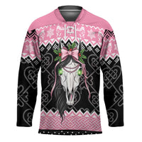 Anglesey Wales Christmas Hockey Jersey Pink Mari Lwyd Welsh Celtic Knot - Wonder Print Shop
