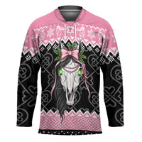 Anglesey Wales Christmas Hockey Jersey Pink Mari Lwyd Welsh Celtic Knot - Wonder Print Shop