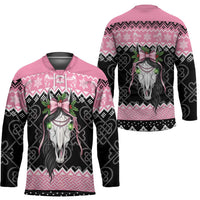 Anglesey Wales Christmas Hockey Jersey Pink Mari Lwyd Welsh Celtic Knot - Wonder Print Shop