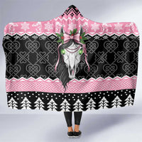 Anglesey Wales Christmas Hooded Blanket Pink Mari Lwyd Welsh Celtic Knot - Wonder Print Shop