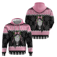 Anglesey Wales Christmas Hoodie Pink Mari Lwyd Welsh Celtic Knot - Wonder Print Shop