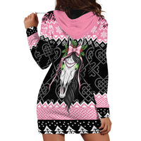 Anglesey Wales Christmas Hoodie Dress Pink Mari Lwyd Welsh Celtic Knot - Wonder Print Shop