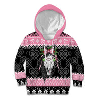 Anglesey Wales Christmas Kid Hoodie Pink Mari Lwyd Welsh Celtic Knot - Wonder Print Shop