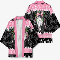 Anglesey Wales Christmas Kimono Pink Mari Lwyd Welsh Celtic Knot - Wonder Print Shop