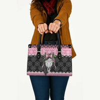 Anglesey Wales Christmas Leather Bag Pink Mari Lwyd Welsh Celtic Knot - Wonder Print Shop