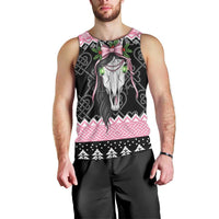 Anglesey Wales Christmas Men Tank Top Pink Mari Lwyd Welsh Celtic Knot - Wonder Print Shop