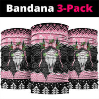 Anglesey Wales Christmas Neck Gaiter Pink Mari Lwyd Welsh Celtic Knot - Wonder Print Shop