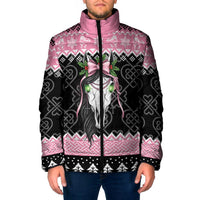 Anglesey Wales Christmas Padded Jacket Pink Mari Lwyd Welsh Celtic Knot - Wonder Print Shop