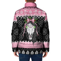 Anglesey Wales Christmas Padded Jacket Pink Mari Lwyd Welsh Celtic Knot - Wonder Print Shop