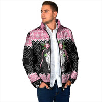 Anglesey Wales Christmas Padded Jacket Pink Mari Lwyd Welsh Celtic Knot - Wonder Print Shop
