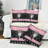 Anglesey Wales Christmas Pillow Cover Pink Mari Lwyd Welsh Celtic Knot - Wonder Print Shop