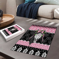 Anglesey Wales Christmas Puzzle Pink Mari Lwyd Welsh Celtic Knot - Wonder Print Shop