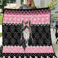 Anglesey Wales Christmas Quilt Pink Mari Lwyd Welsh Celtic Knot - Wonder Print Shop