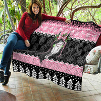 Anglesey Wales Christmas Quilt Pink Mari Lwyd Welsh Celtic Knot - Wonder Print Shop