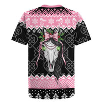 Anglesey Wales Christmas Rugby Jersey Pink Mari Lwyd Welsh Celtic Knot - Wonder Print Shop
