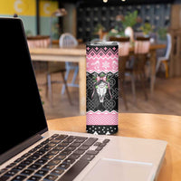 Anglesey Wales Christmas Skinny Tumbler Pink Mari Lwyd Welsh Celtic Knot - Wonder Print Shop