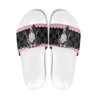 Anglesey Wales Christmas Slide Sandals Pink Mari Lwyd Welsh Celtic Knot - Wonder Print Shop