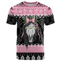 Anglesey Wales Christmas T Shirt Pink Mari Lwyd Welsh Celtic Knot - Wonder Print Shop