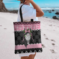 Anglesey Wales Christmas Tote Bag Pink Mari Lwyd Welsh Celtic Knot - Wonder Print Shop