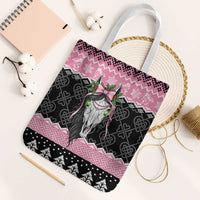 Anglesey Wales Christmas Tote Bag Pink Mari Lwyd Welsh Celtic Knot - Wonder Print Shop