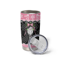 Anglesey Wales Christmas Tumbler Cup Pink Mari Lwyd Welsh Celtic Knot - Wonder Print Shop