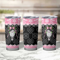 Anglesey Wales Christmas Tumbler Cup Pink Mari Lwyd Welsh Celtic Knot - Wonder Print Shop