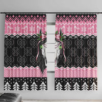 Anglesey Wales Christmas Window Curtain Pink Mari Lwyd Welsh Celtic Knot - Wonder Print Shop