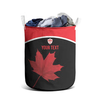 Personalized Canada Soccer Laundry Basket Maple Leaf and Map Style - Wonder Print Shop