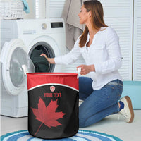 Personalized Canada Soccer Laundry Basket Maple Leaf and Map Style - Wonder Print Shop