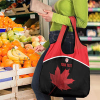 Personalized Canada Soccer Grocery Bag Maple Leaf and Map Style - Wonder Print Shop