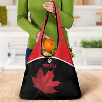 Personalized Canada Soccer Grocery Bag Maple Leaf and Map Style - Wonder Print Shop
