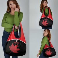 Personalized Canada Soccer Grocery Bag Maple Leaf and Map Style - Wonder Print Shop