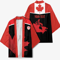 Personalized Canada Soccer Kimono Maple Leaf and Map Style - Wonder Print Shop