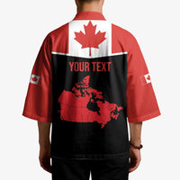 Personalized Canada Soccer Kimono Maple Leaf and Map Style - Wonder Print Shop